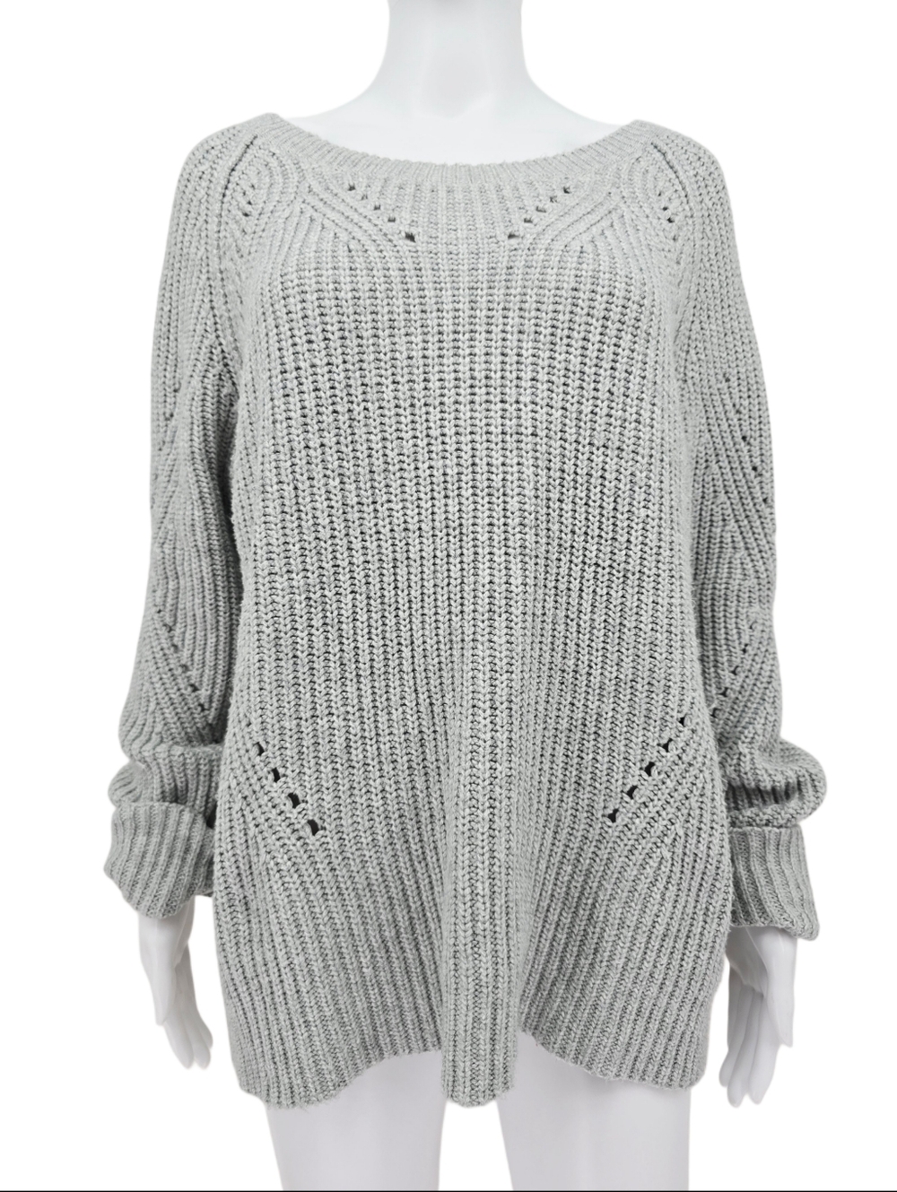 Lucky Brand Women's Knit Crewneck Sweater Gray XL